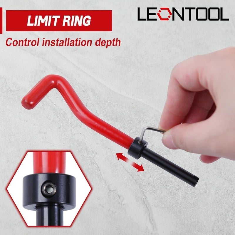 LEONTOOL 20 Piece M10 x 1.5mm Thread Repair Insert Kit, Metric Stainless Steel Helicoil Kit with HSS Drill Bits, Portable Rethreading Tool Kits, Compatible Hand Tool Set for Auto Repairing - Image 4